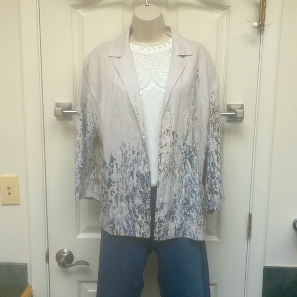 Coldwater Creek Womens Open Front Linen Blazer - Picture 1 of 6